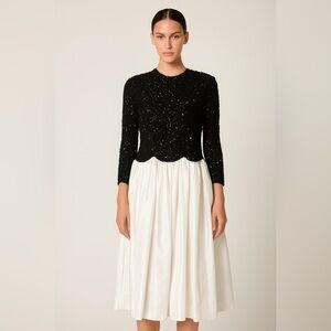 Naeem Khan Riazee Nights Rare Vintage Evening Dress Silk Beaded Black 10